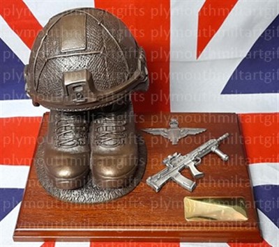 Parachute Regiment Boots and Virtus Helmet